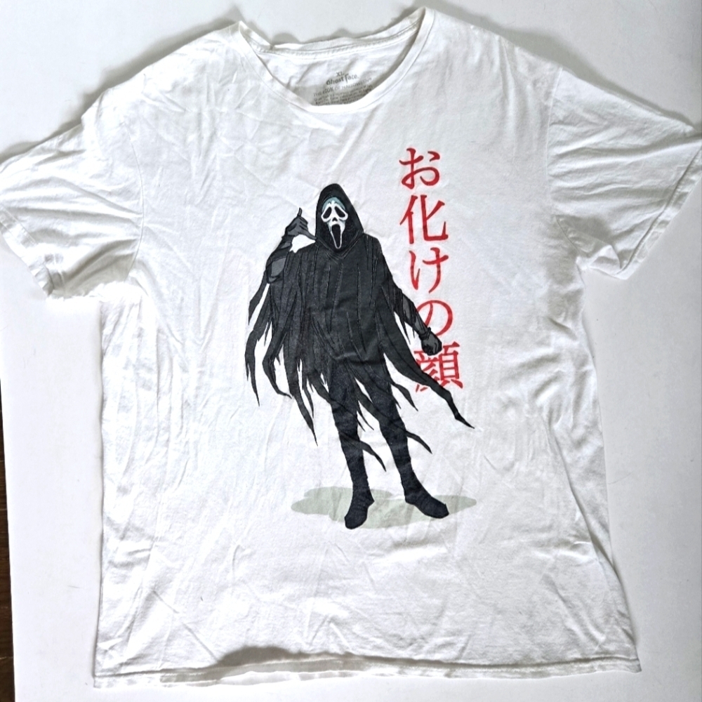 Scream Ghostface Call Me T-Shirt white Shortsleeve graffic Shirt mens XL